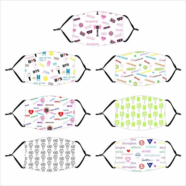 dhl 20pcs designer bts/blackpink/twice/got7/seventeen/exo/nct127 digital printed reusable protective breathing mask mask
dhl 20pcs designer bts/blackpink/twice/got7/seventeen/exo/nct127 digital printed reusable protective breathing mask mask