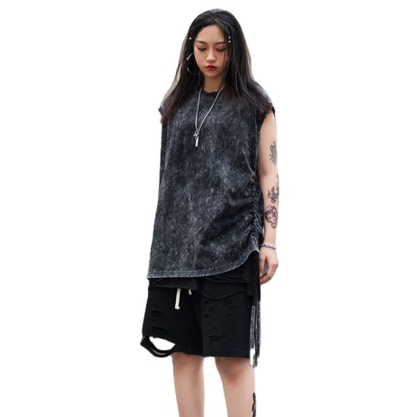 washed old frayed summer european and american high street waist vest dark sleeveless t-shirt men, Black
washed old frayed summer european and american high street waist vest dark sleeveless t-shirt men, Black