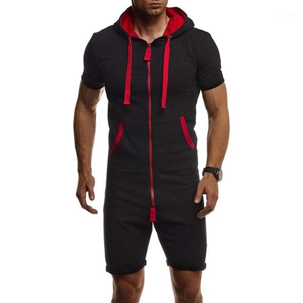 men's pants summer soft men short jumpsuit 2021 sleeve zip up hooded overalls sets mens one piece trousers fashion sportwear pants1, Black
men's pants summer soft men short jumpsuit 2021 sleeve zip up hooded overalls sets mens one piece trousers fashion sportwear pants1, Black