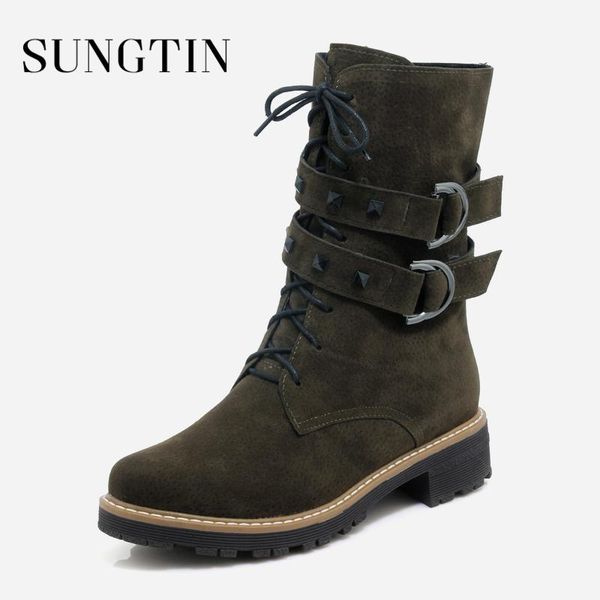 sungtin new plush warm winter boots rivet lace-up women snow boots solid plus size flat ankle ladies casual booties, Black
sungtin new plush warm winter boots rivet lace-up women snow boots solid plus size flat ankle ladies casual booties, Black