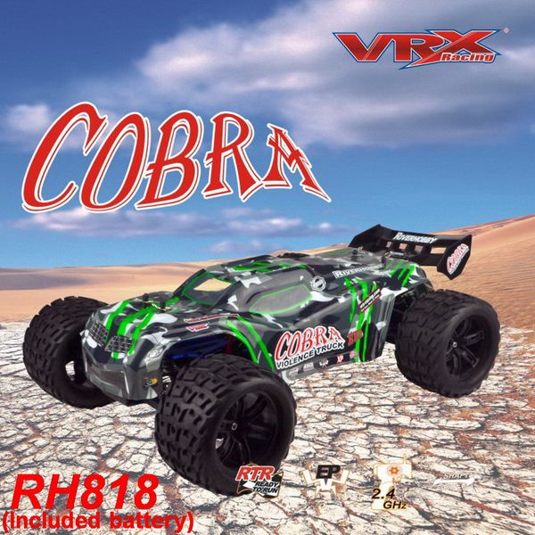 vrx racing rh818 cobra 1/8 scale 4wd electric brushless rc truck, rtr w/60a esc/3660 motor/ 11.1v 3250mah lipo battery
vrx racing rh818 cobra 1/8 scale 4wd electric brushless rc truck, rtr w/60a esc/3660 motor/ 11.1v 3250mah lipo battery