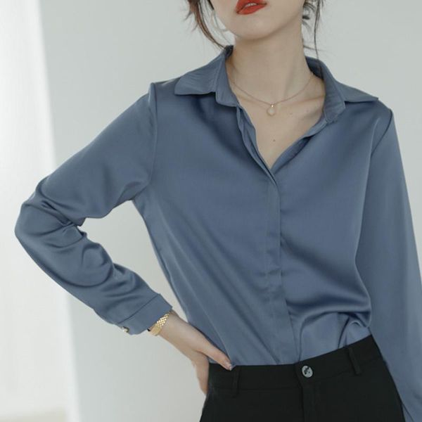 women's blouses & shirts chic turn-down collar elegant woman blouse solid pullover full sleeve shirt casual femme 2021 style ladies blu, White
women's blouses & shirts chic turn-down collar elegant woman blouse solid pullover full sleeve shirt casual femme 2021 style ladies blu, White
