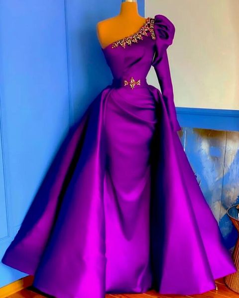 2021 real p purple mermaid prom dresses with detachable train colorful crystal one shoulder long evening gowns formal lady party dress, Black;red
2021 real p purple mermaid prom dresses with detachable train colorful crystal one shoulder long evening gowns formal lady party dress, Black;red