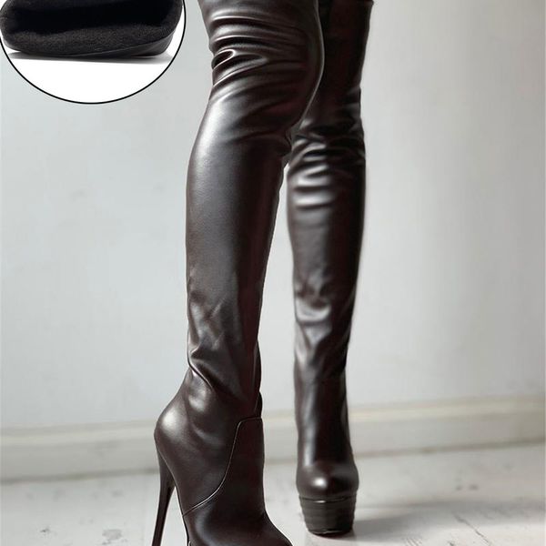 small plus size 31-46 winter add fur platform extreme high fetish thin heels party shoes women over knee boots female c0129, Black
small plus size 31-46 winter add fur platform extreme high fetish thin heels party shoes women over knee boots female c0129, Black