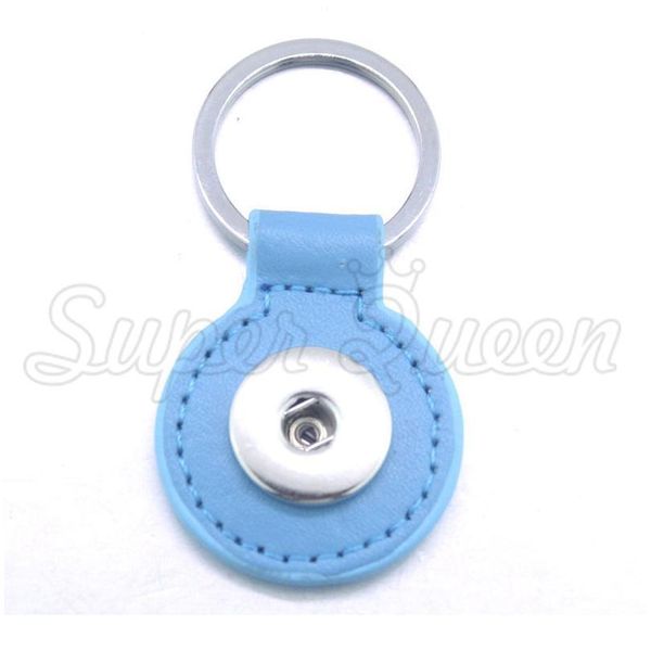7colors 2016 3.5cm Round Candy Color Pu Leather 1 Button 18mm Metal Snap Button Keychain Women's Diy Jewelry Keyr Sqcvyn