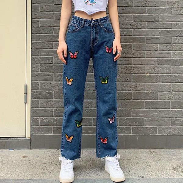 women's jeans wenyujh 2021 casual woman long trousers cowboy female loose streetwear embroidered straight high waist pants ladies, Blue
women's jeans wenyujh 2021 casual woman long trousers cowboy female loose streetwear embroidered straight high waist pants ladies, Blue