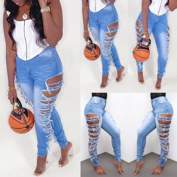 women high-waist ripped skinny jeans female fashion denim pencil pants ladies casual blue hole long kg-109
women high-waist ripped skinny jeans female fashion denim pencil pants ladies casual blue hole long kg-109