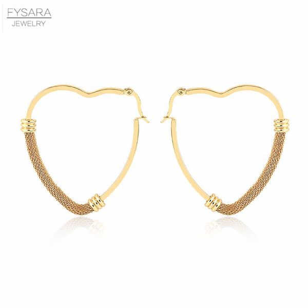 fysara fashion big heart hoop earrings women 361l stainless steel cable wire gold earrings love punk simple wedding jewelry, Golden;silver
fysara fashion big heart hoop earrings women 361l stainless steel cable wire gold earrings love punk simple wedding jewelry, Golden;silver