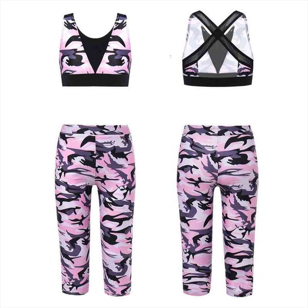kids girls tracksuit outfit camouflage tanks bra crop with leggings pants for stage performance workout ballet dance, White
kids girls tracksuit outfit camouflage tanks bra crop with leggings pants for stage performance workout ballet dance, White