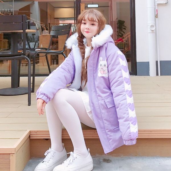 2019 winter women fashion cute cartoon print maiden thicken coats kawaii hooded loose pink belt casual brief long coatx1016, Black;brown
2019 winter women fashion cute cartoon print maiden thicken coats kawaii hooded loose pink belt casual brief long coatx1016, Black;brown