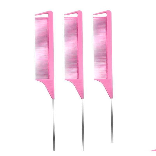 pink fine-tooth anti-static rat tail comb 220x30mm metal pin hair styling tool hair qylhor bdehair, Silver
pink fine-tooth anti-static rat tail comb 220x30mm metal pin hair styling tool hair qylhor bdehair, Silver