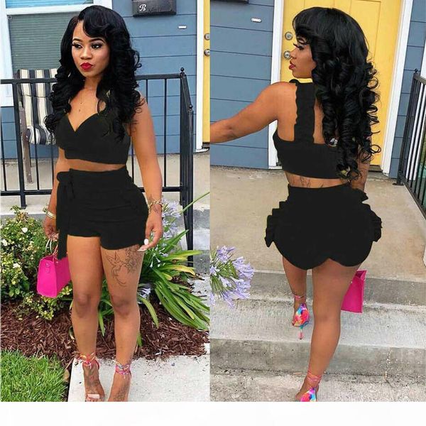 casual summer 2pcs set women lady sleeveless ruffled solid shorts jumpsuit romper sleeveless v neck shirt outfifs summer clothes, White
casual summer 2pcs set women lady sleeveless ruffled solid shorts jumpsuit romper sleeveless v neck shirt outfifs summer clothes, White