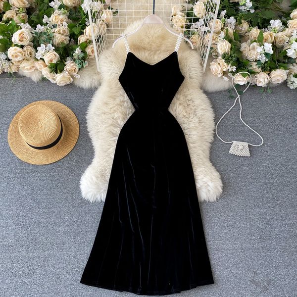 2021 new singiny retro velour strap female chic to line dressed summer party dress 5ufr, Black;gray
2021 new singiny retro velour strap female chic to line dressed summer party dress 5ufr, Black;gray