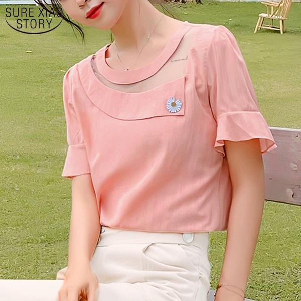2021 summer new elegant fashion hollow out solid woman's shirts woman chiffon blouse short sleeve ruffle sleeve 9712, White
2021 summer new elegant fashion hollow out solid woman's shirts woman chiffon blouse short sleeve ruffle sleeve 9712, White