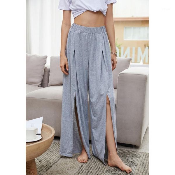 women's pants & capris women elastic waist split loose casual chic high solid wide leg trousers size1, Black;white
women's pants & capris women elastic waist split loose casual chic high solid wide leg trousers size1, Black;white