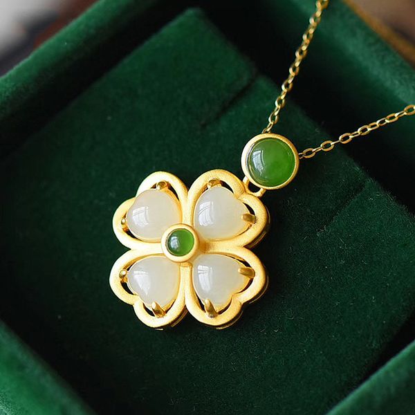 vintage white green jade gemstones clover pendant necklaces for women 18k gold color choker jewelry bijoux fashion party gifts q1127, Silver
vintage white green jade gemstones clover pendant necklaces for women 18k gold color choker jewelry bijoux fashion party gifts q1127, Silver