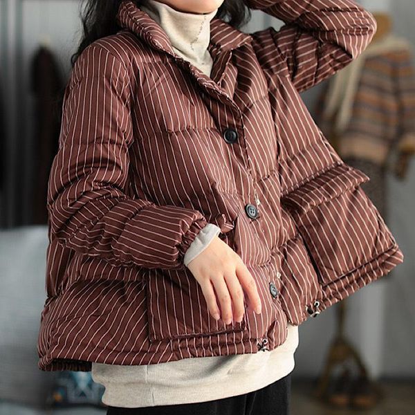 women's down & parkas johnature loose leisure single breasted striped thick coat 2021 autumn winter simple fashion women white duck, Black
women's down & parkas johnature loose leisure single breasted striped thick coat 2021 autumn winter simple fashion women white duck, Black