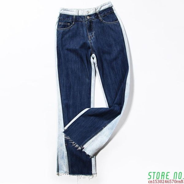 elegant patchwork women full length pants high waist hit color side split wide leg pant female fashion clothes tide, Blue
elegant patchwork women full length pants high waist hit color side split wide leg pant female fashion clothes tide, Blue