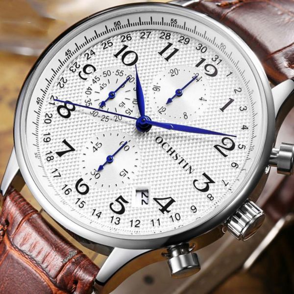 wristwatches ochstin men watch leather waterproof sport quartz chronograph wrist clock relogio masculino, Slivery;brown
wristwatches ochstin men watch leather waterproof sport quartz chronograph wrist clock relogio masculino, Slivery;brown