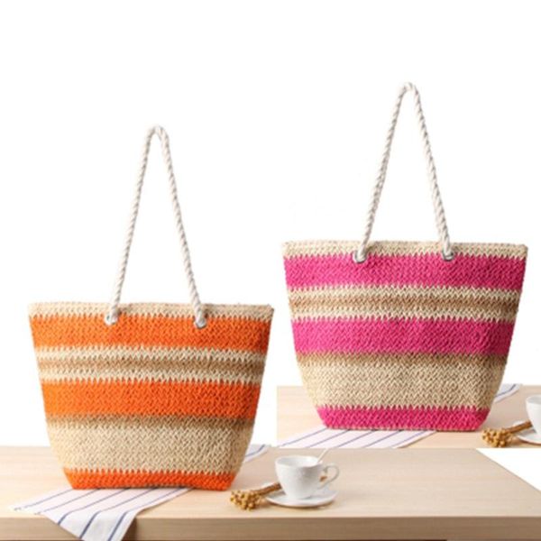 school style new striped hit one-shoulder straw bag summer fashion retro tourist resort sandy casual woven bag 
school style new striped hit one-shoulder straw bag summer fashion retro tourist resort sandy casual woven bag