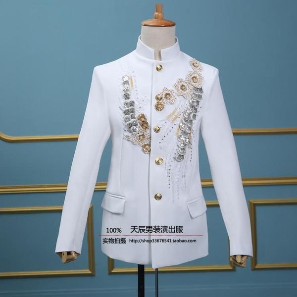 s-2xl 2020 men's suit costume two-piece manually set bonus black and white the singer's clothing, White;black
s-2xl 2020 men's suit costume two-piece manually set bonus black and white the singer's clothing, White;black