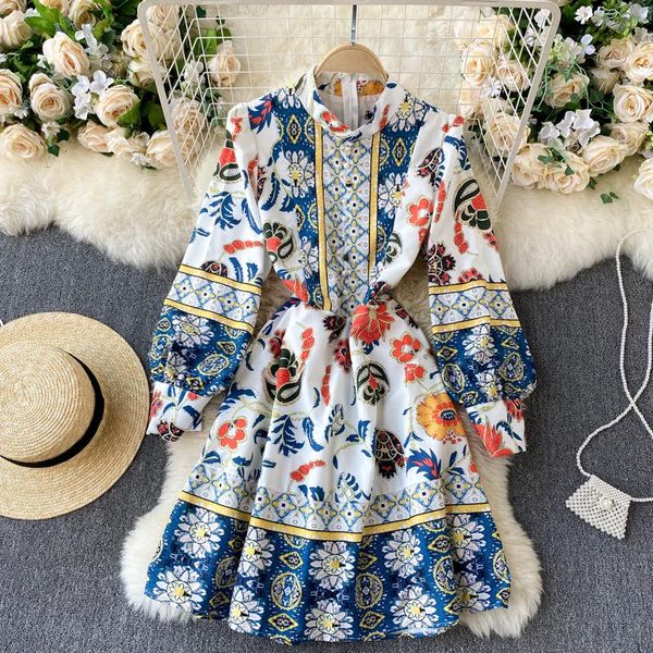 lady fashion retro print a-line dress women autumn winter stand collar long sleeve elegant vintage slim vestidos de mujer q588, Black;gray
lady fashion retro print a-line dress women autumn winter stand collar long sleeve elegant vintage slim vestidos de mujer q588, Black;gray