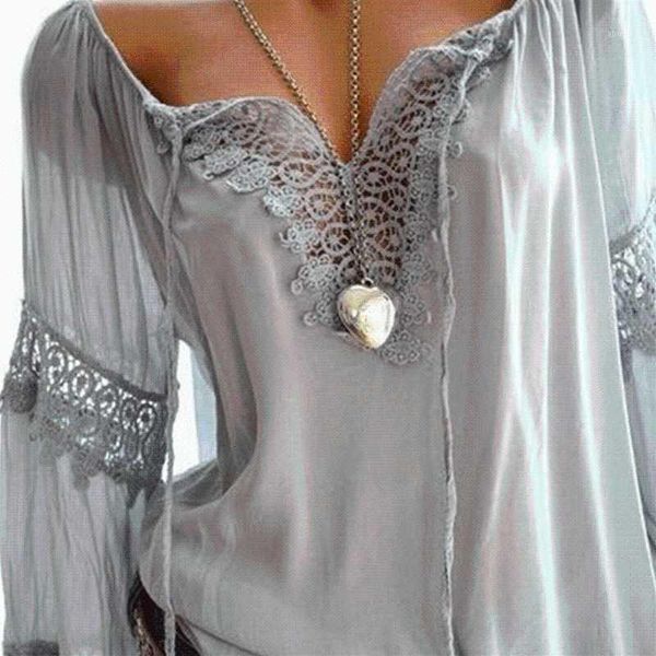 women's blouses & shirts women lace patchwork blouse shirt casual v-neck long sleeve female tunic plus size blusas mujer 2021 spring1, White
women's blouses & shirts women lace patchwork blouse shirt casual v-neck long sleeve female tunic plus size blusas mujer 2021 spring1, White