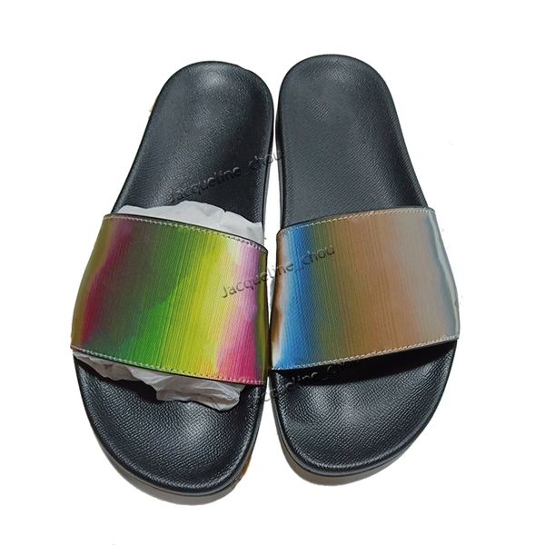 luxury summer slippers designer sandals slides genuine leather prints shining flip flops men women beach shoes with box, Black
luxury summer slippers designer sandals slides genuine leather prints shining flip flops men women beach shoes with box, Black