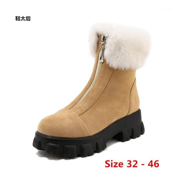 boots winter faux fur mid calf low heel thick short snow woman wedges women shoes small big size 32 - 461, Black
boots winter faux fur mid calf low heel thick short snow woman wedges women shoes small big size 32 - 461, Black