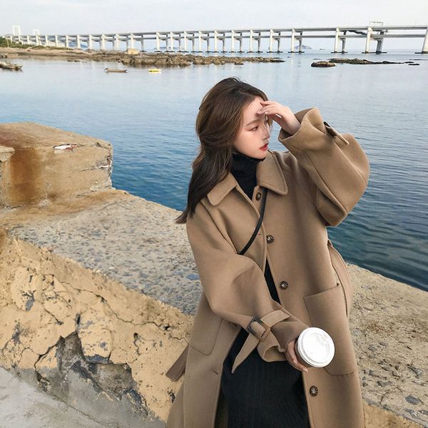 hepburn tweed temperament fashion women's 2020 new japanese cotton thickened medium length woolen coat, Black
hepburn tweed temperament fashion women's 2020 new japanese cotton thickened medium length woolen coat, Black