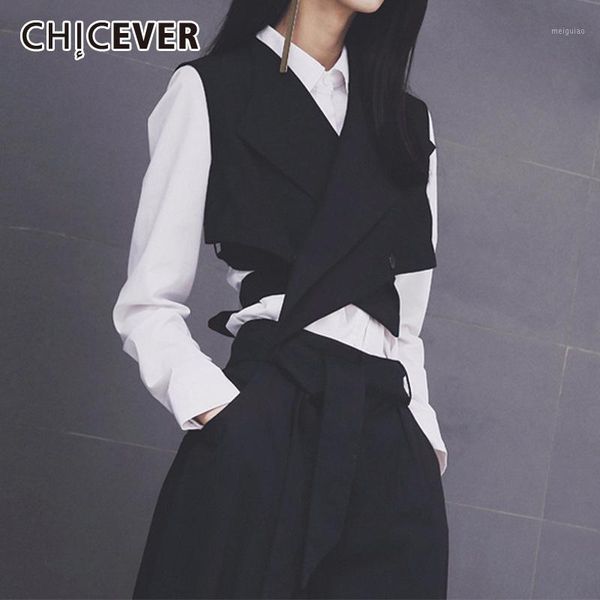 chicever criss-cross women's vest v neck high waist lace up asymmetric slim short vests for females 2020 summer clothing new1, Black;white
chicever criss-cross women's vest v neck high waist lace up asymmetric slim short vests for females 2020 summer clothing new1, Black;white