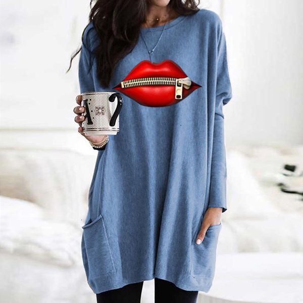 autumn new mid long women's lip print long sleeve casual loose t-shirt 2021 fashion black friday ywfs, Black;brown
autumn new mid long women's lip print long sleeve casual loose t-shirt 2021 fashion black friday ywfs, Black;brown