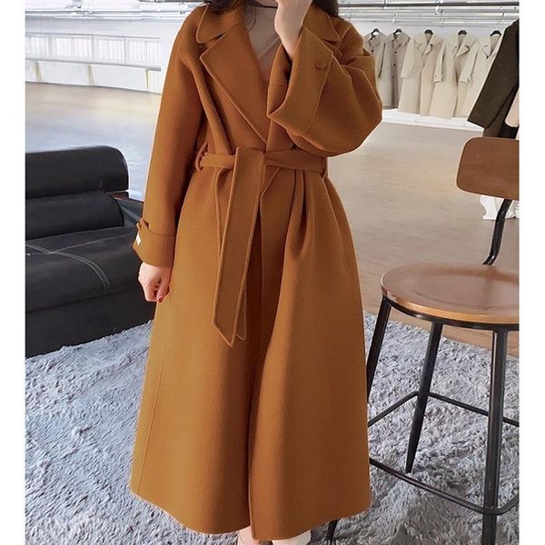women's wool & blends 2021 warm long coats women belt female casaco retro double sides coat winter woolen overcoat cashmere clothes fg, Black
women's wool & blends 2021 warm long coats women belt female casaco retro double sides coat winter woolen overcoat cashmere clothes fg, Black