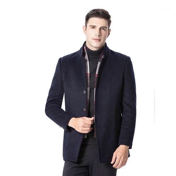 mark jinba woolen coat men's medium length long style thickened stand collar woolen fabric middle aged father's coat1, Black
mark jinba woolen coat men's medium length long style thickened stand collar woolen fabric middle aged father's coat1, Black