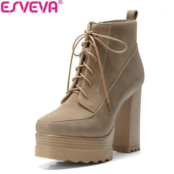 esveva 2020 woman shoes microfiber zip pu boots ankle boots patchwork round toe square high heels concise shoes size 34-421, Black
esveva 2020 woman shoes microfiber zip pu boots ankle boots patchwork round toe square high heels concise shoes size 34-421, Black