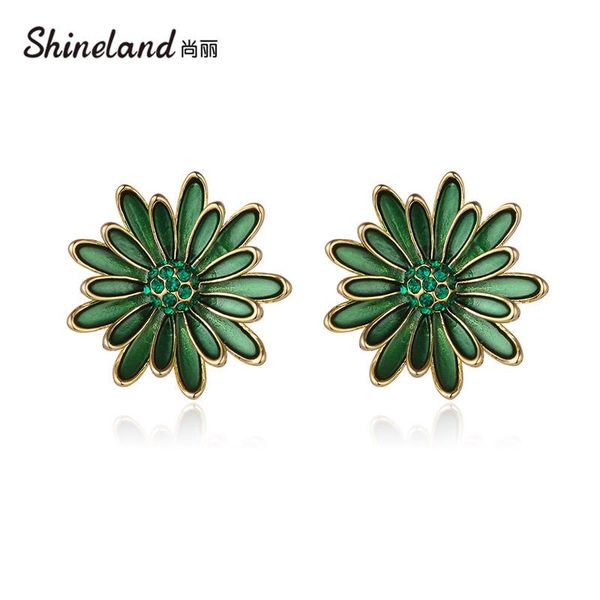 stud shineland bohemian vintage flower enamel earrings for women girl green black color ethnic bijoux fashion jewelry gifts 2021, Golden;silver
stud shineland bohemian vintage flower enamel earrings for women girl green black color ethnic bijoux fashion jewelry gifts 2021, Golden;silver