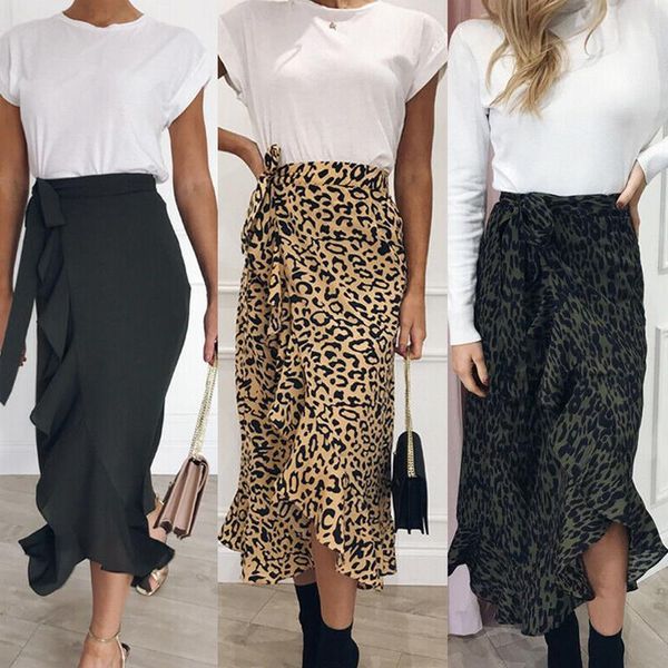2019 new slim fashion casual women leopard print boho wrap over aysmmetric loose skirt summer high waist midi skirts1, Black
2019 new slim fashion casual women leopard print boho wrap over aysmmetric loose skirt summer high waist midi skirts1, Black