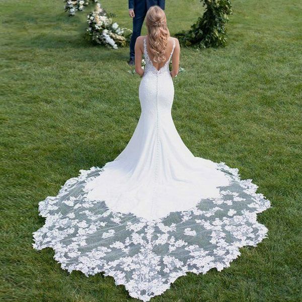 backless mermaid wedding dresses vintage full lace appliques spaghetti straps sofuge dubai gorgeous bridal marriage gowns 2021, White
backless mermaid wedding dresses vintage full lace appliques spaghetti straps sofuge dubai gorgeous bridal marriage gowns 2021, White