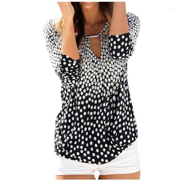 plus size s-5xl women t-shirt polka dot print loose female long sleeve casual shirt 2020 autumn new fashion camisas mujer1, White 
plus size s-5xl women t-shirt polka dot print loose female long sleeve casual shirt 2020 autumn new fashion camisas mujer1, White