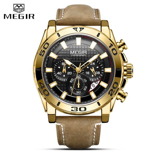 2020 new megir men's chronograph brand leather strap quartz watch men's fashion luminous waterproof sports watch calendar, Silver
2020 new megir men's chronograph brand leather strap quartz watch men's fashion luminous waterproof sports watch calendar, Silver