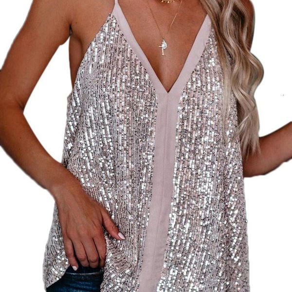 women summer casual tank vest lady sequin sling sleeveless strap bling glitter camisoles v neck clubwear tank, White
women summer casual tank vest lady sequin sling sleeveless strap bling glitter camisoles v neck clubwear tank, White