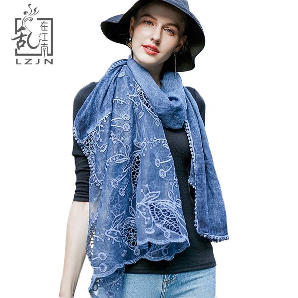 lzjn 90*190cm fashion lace scarves women tie dye cotton linen long scarf vintage ladies shawl four seasons luxury pashmina y201024, Blue;gray
lzjn 90*190cm fashion lace scarves women tie dye cotton linen long scarf vintage ladies shawl four seasons luxury pashmina y201024, Blue;gray