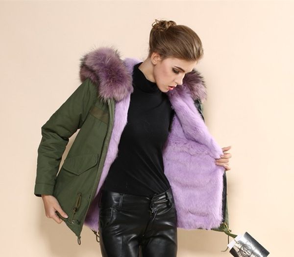 2018 meifeng brand lavender rabbit fur lining army green canvas mini parkas winter coats with ykk zipper, Black
2018 meifeng brand lavender rabbit fur lining army green canvas mini parkas winter coats with ykk zipper, Black