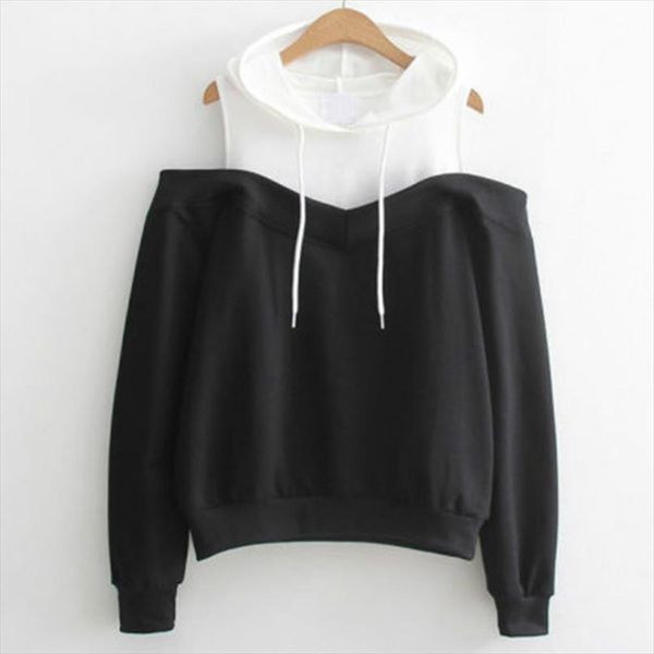 women hoodie off shoulder long sleeve stitching sweatshirt hooded pullover casual loose sweatshirt drop shipping good quality, Black
women hoodie off shoulder long sleeve stitching sweatshirt hooded pullover casual loose sweatshirt drop shipping good quality, Black
