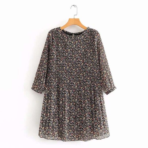 style fashion l1-9759 street spring new versatile round neck long sleeve flower wrinkled short dress, Black;gray
style fashion l1-9759 street spring new versatile round neck long sleeve flower wrinkled short dress, Black;gray