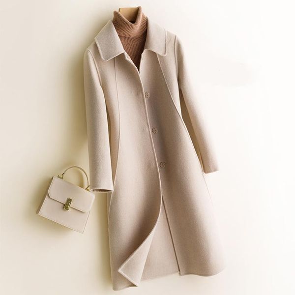 корейский шерсти пальто твердые женщин двусторонний coat 2020 новая осень зима теплая шерсть шинель женский костюм длинный воротник шерстяно, Black
корейский шерсти пальто твердые женщин двусторонний coat 2020 новая осень зима теплая шерсть шинель женский костюм длинный воротник шерстяно, Black