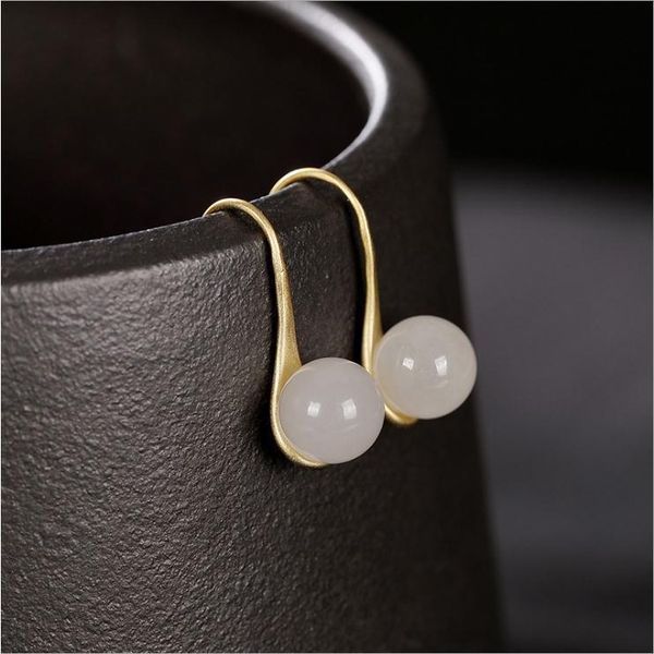 new silver inlaid natural hetian jade round bead earrings chinese retro temperament fresh and cold wind women's brand jewelry
new silver inlaid natural hetian jade round bead earrings chinese retro temperament fresh and cold wind women's brand jewelry