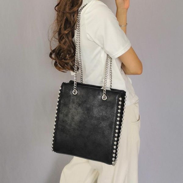 retro chains rivet large capacity tote bag women shoulder bags lady commuting pu leather purses bags solid color bag bead bolsa
retro chains rivet large capacity tote bag women shoulder bags lady commuting pu leather purses bags solid color bag bead bolsa