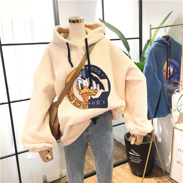 super fire cec new lamb wool autumn and winter cloth plus plush sweater women's loose korean hooded et, Black
super fire cec new lamb wool autumn and winter cloth plus plush sweater women's loose korean hooded et, Black