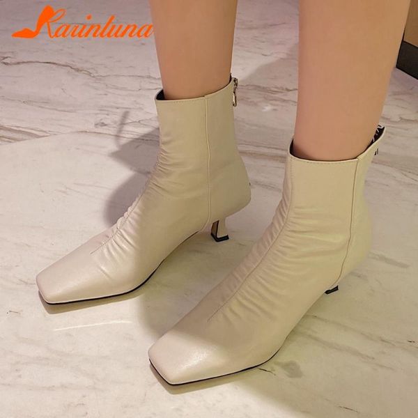 karin new arrivals 2020 women shoes classics square toe pleated spike heels ankle boots, Black
karin new arrivals 2020 women shoes classics square toe pleated spike heels ankle boots, Black